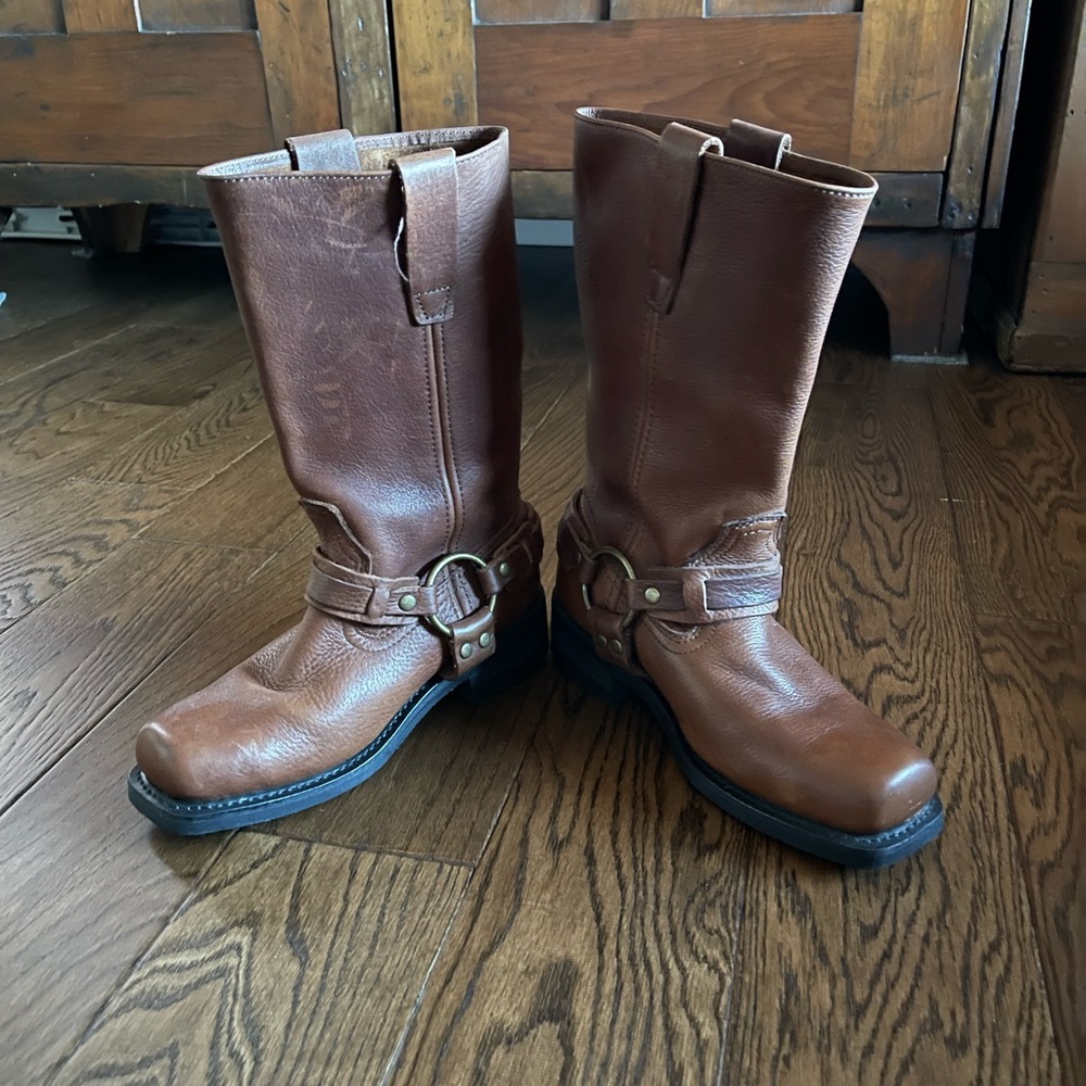 Vintage Leather Moto Boots
